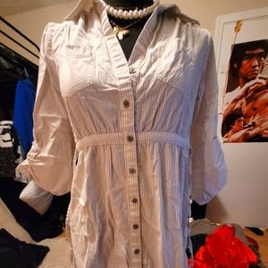 H&M BUTTON DOWN STRIPED DRESS SIZE 6